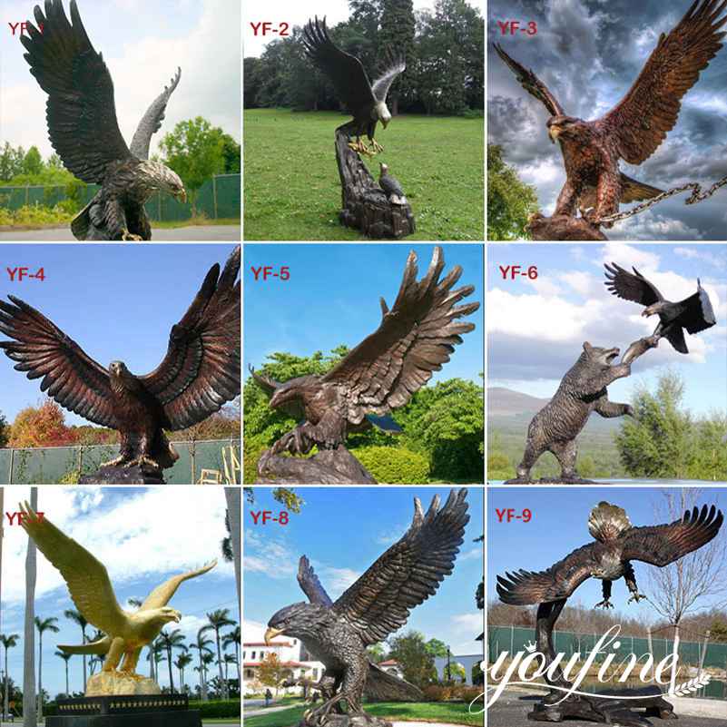 Life Size Outdoor Bronze Eagle Statue Garden Decor for Sale BOKK-989 - Bronze Eagle Sculpture - 3