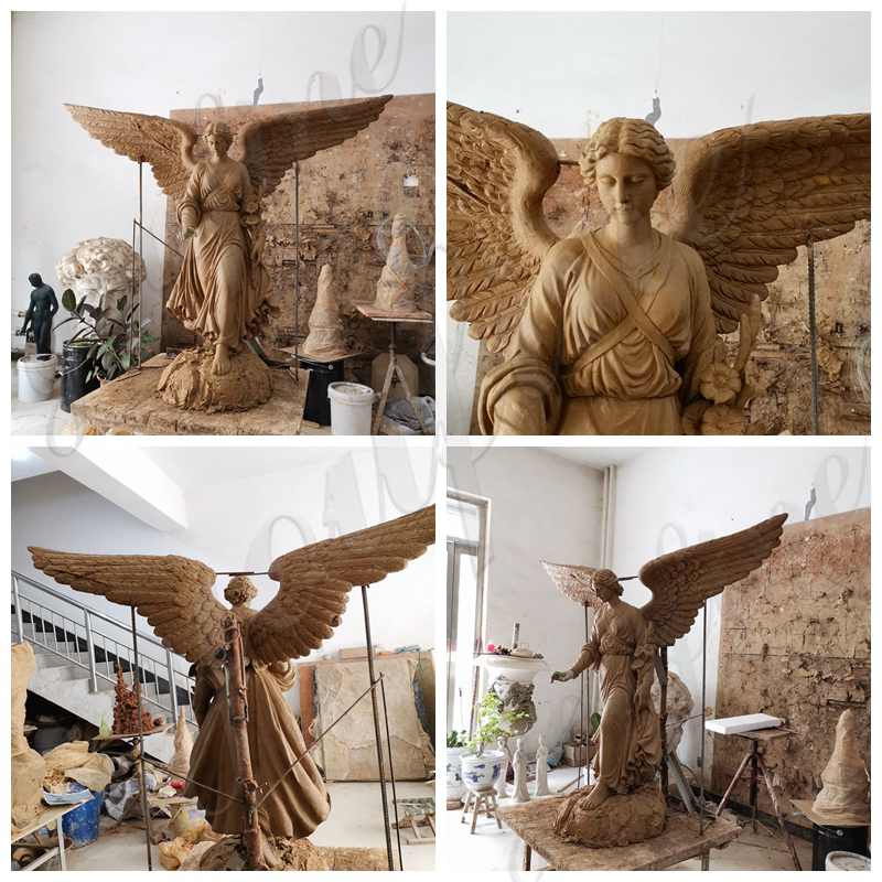 Life Size Bronze Angel Sculptures Holding Torch for Sale MOKK-453 - Bronze Angel Sculpture - 2