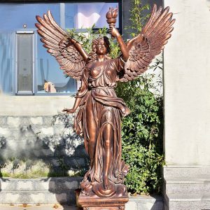 Life Size Bronze Angel Sculptures Holding Torch for Sale BOKK-453
