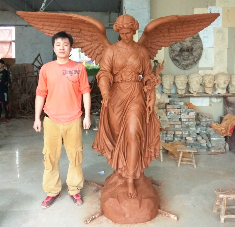 Exquisite bronze angel sculpture clay model