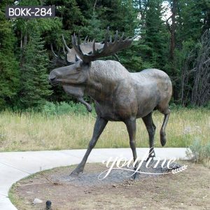 Large Size Bronze Wild Moose Statue Outdoor for Sale BOKK-284