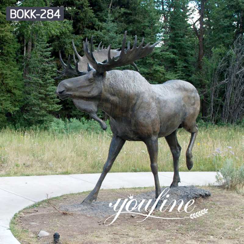 Large Size Bronze Wild Moose Statue Outdoor for Sale BOKK-284 (2)