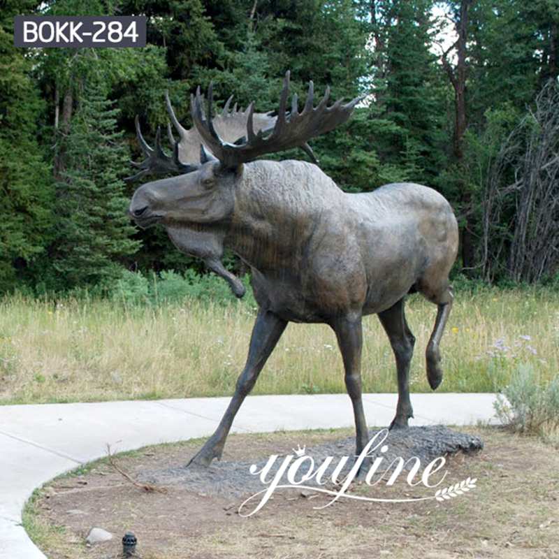 Large Size Bronze Wild Moose Statue Outdoor for Sale BOKK-284 - Bronze Deer Sculpture - 1