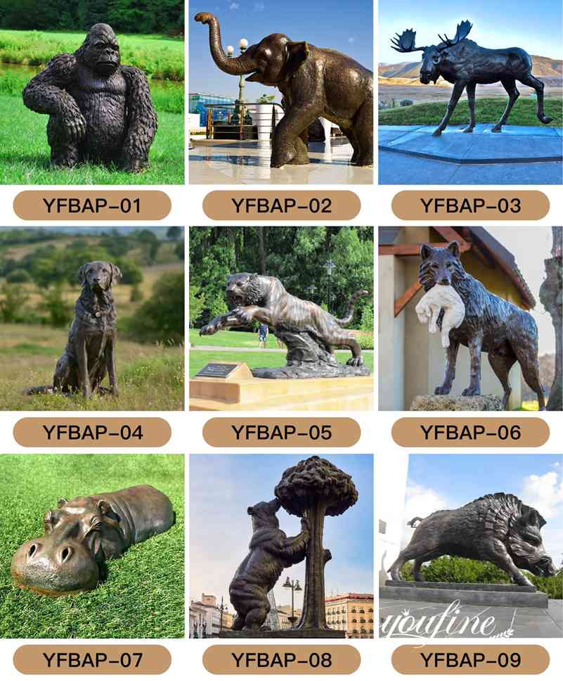 Antique Large Bronze Elephant Statue Zoo Garden for Sale BOKK-948 - Bronze Elephant Statue - 4