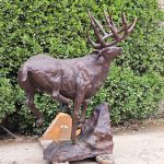 Lively Leaping White-tailed Deer Sculpture
