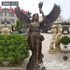 Life Size Bronze Angel Sculptures Holding Torch for Sale MOKK-453