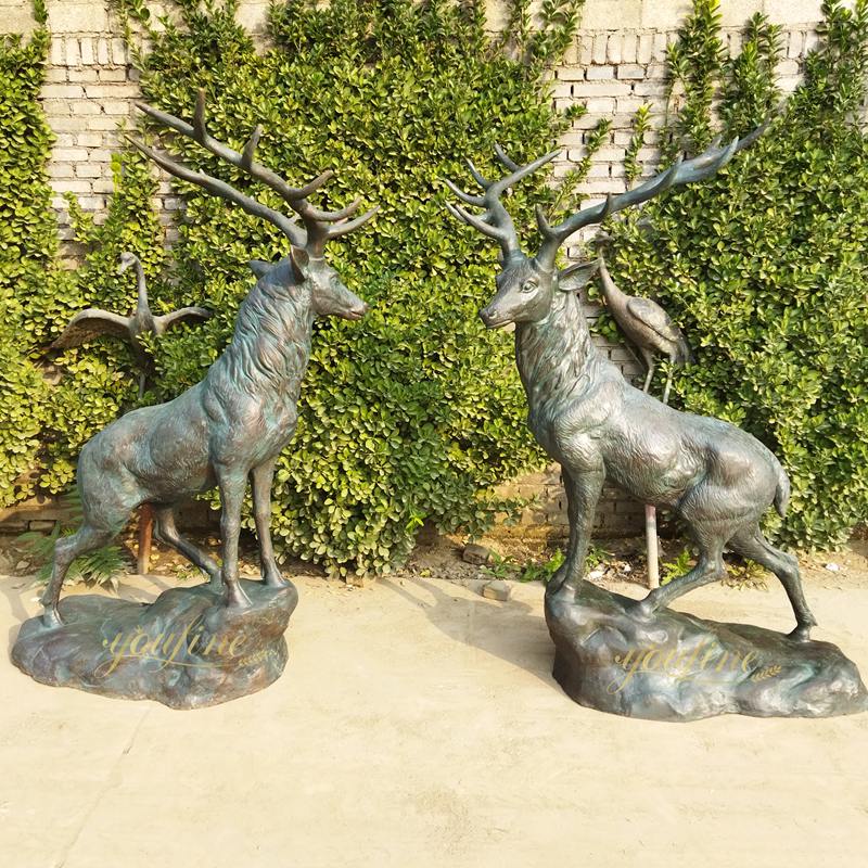 Standing on the Rock Elk Statues for Sale BOKK-278 - Bronze Deer Sculpture - 6