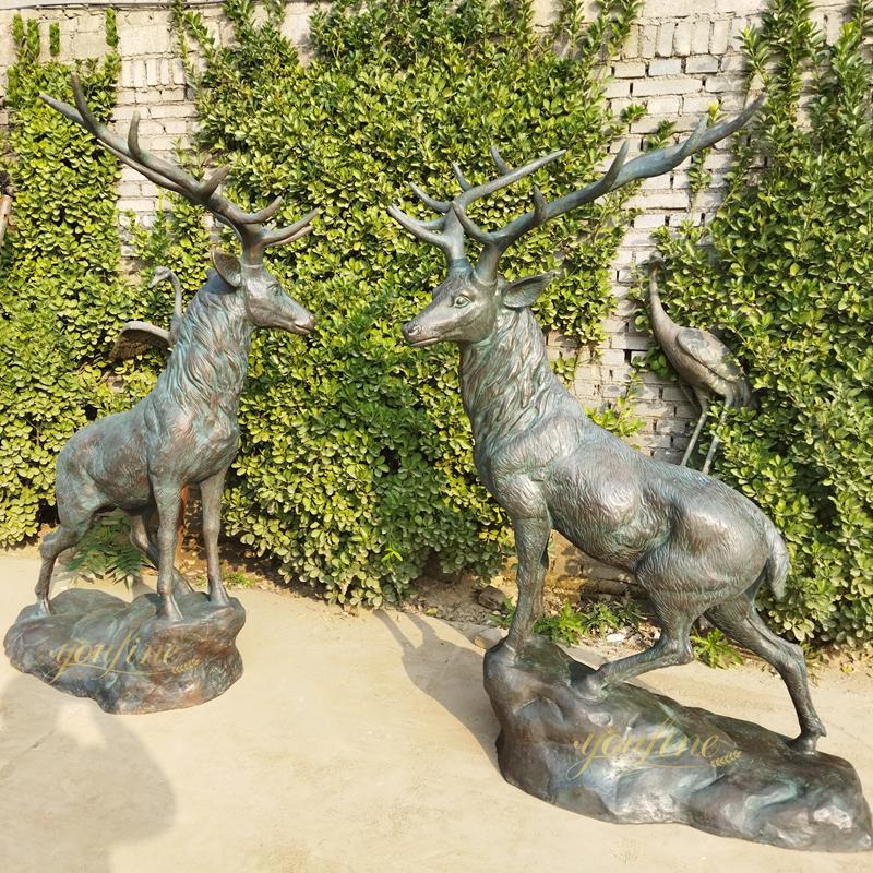lifesize Standing on the Rock Elk Statues for Sale