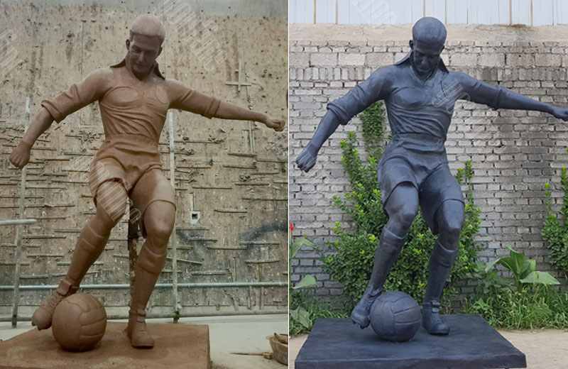 Bronze Football Player Statue Custom Design for Sale BOKK-555 - Casting Bronze Sports Statues - 1