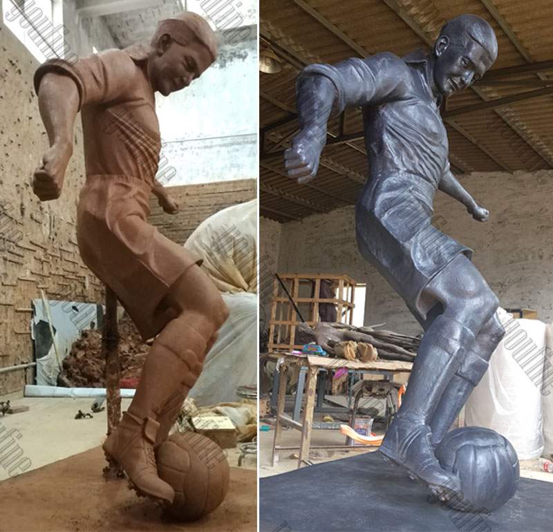 Bronze Football Player Statue Custom Design for Sale BOKK-555 - Casting Bronze Sports Statues - 2