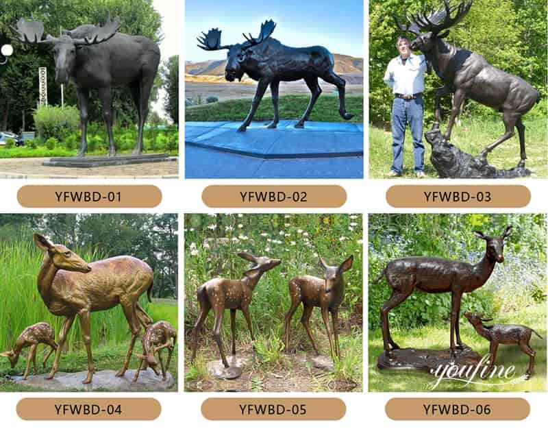 Large Size Bronze Wild Moose Statue Outdoor for Sale BOKK-284 - Bronze Deer Sculpture - 5