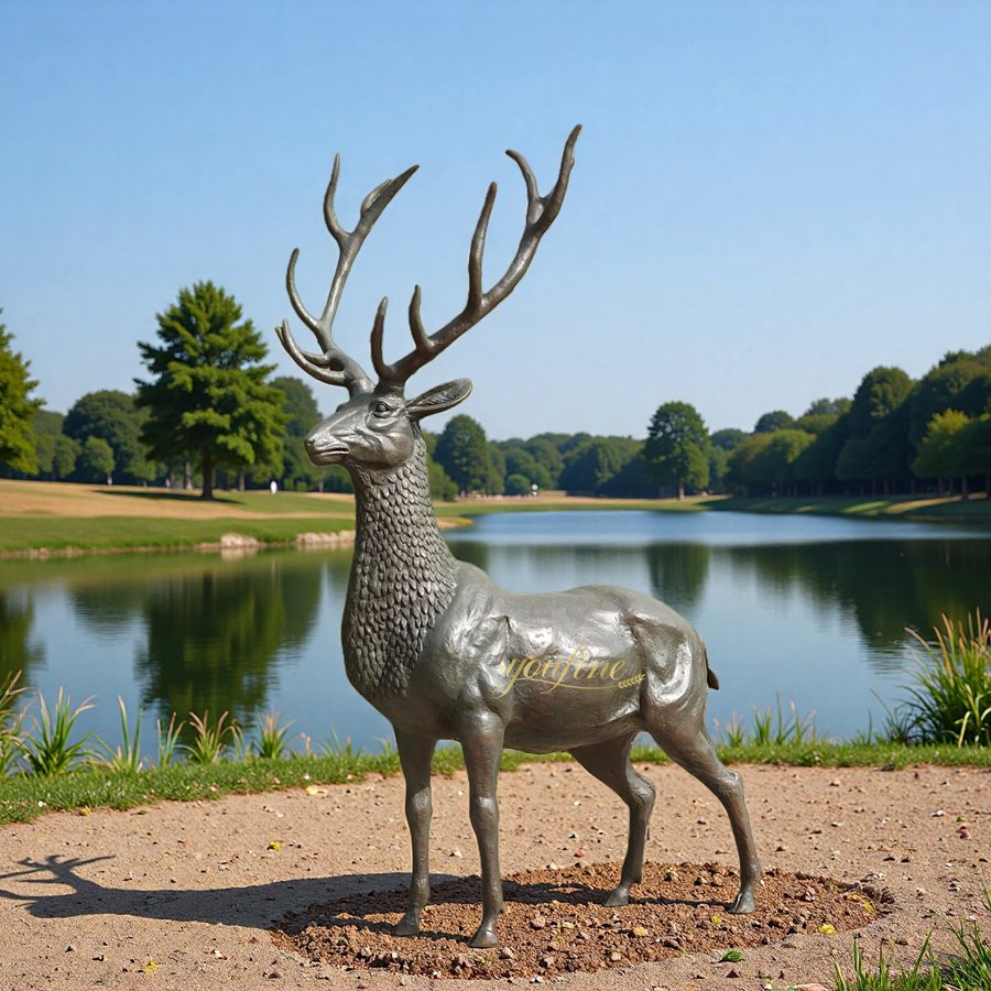 antique Bronze Stag sculpture