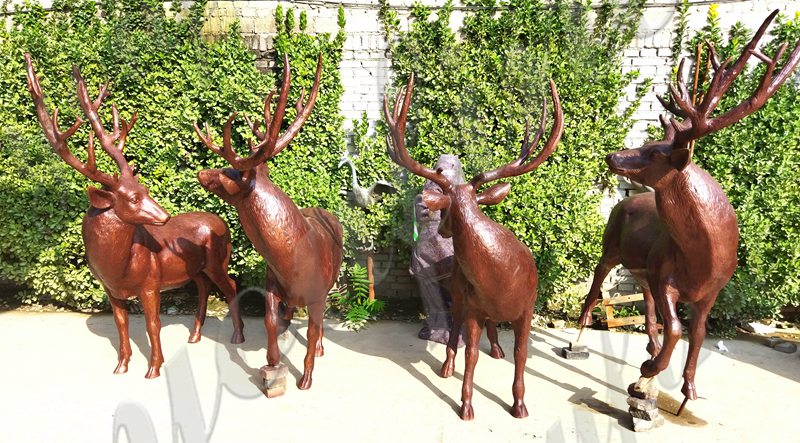 Bronze Elk Animal Statue for Home Garden Suppliers BOKK-874 - Bronze Deer Sculpture - 15