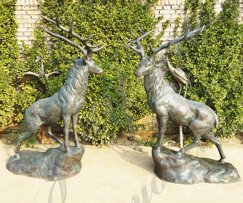 bronze elk statue life size-YouFine Sculpture