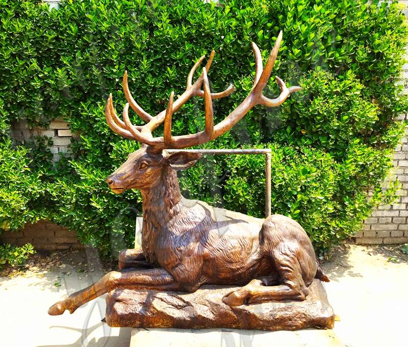 Bronze Elk Animal Statue for Home Garden Suppliers BOKK-874 - Bronze Deer Sculpture - 13