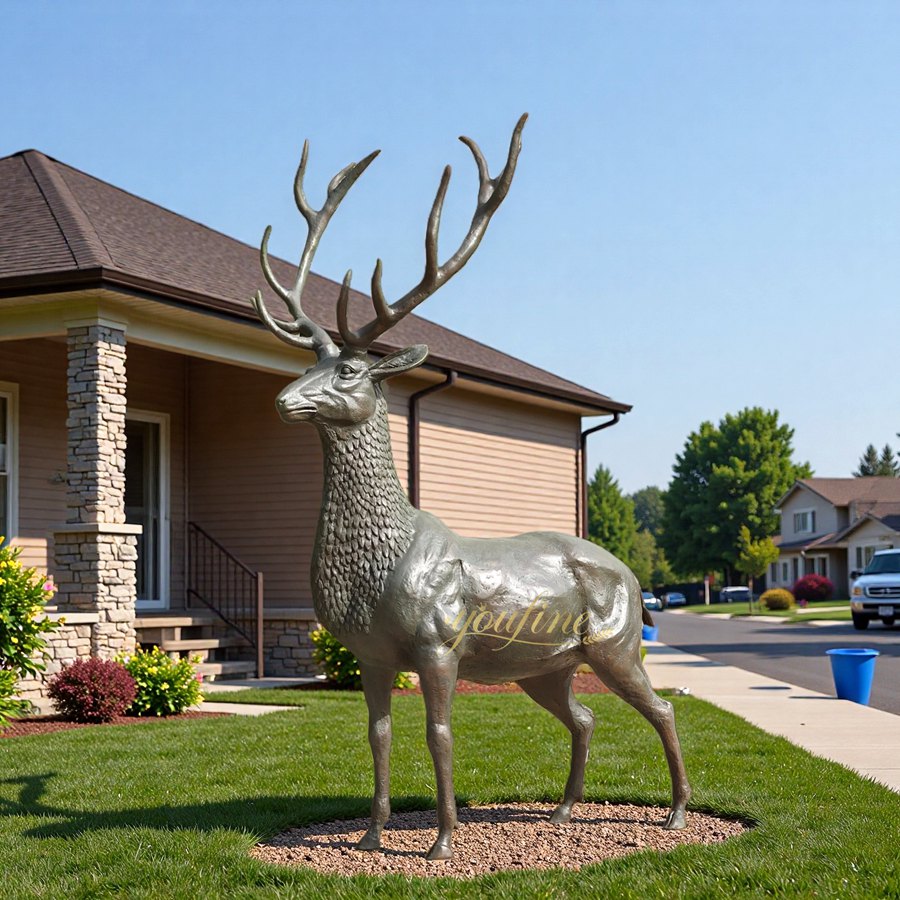 lifesize Bronze Stag Statue