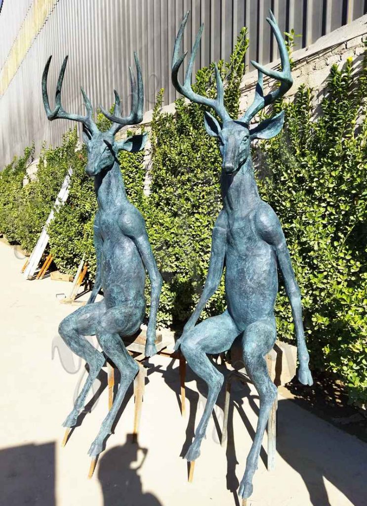 Buy Full Size Bronze Elk Statue for Garden Decor Supplier BOKK-273 - Bronze Deer Sculpture - 14