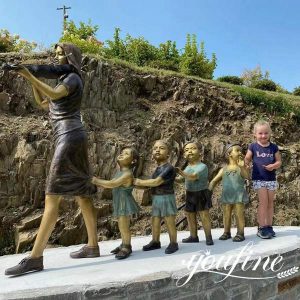 Custom Bronze Teacher and Children Sculptures Feedback from Ireland Customer
