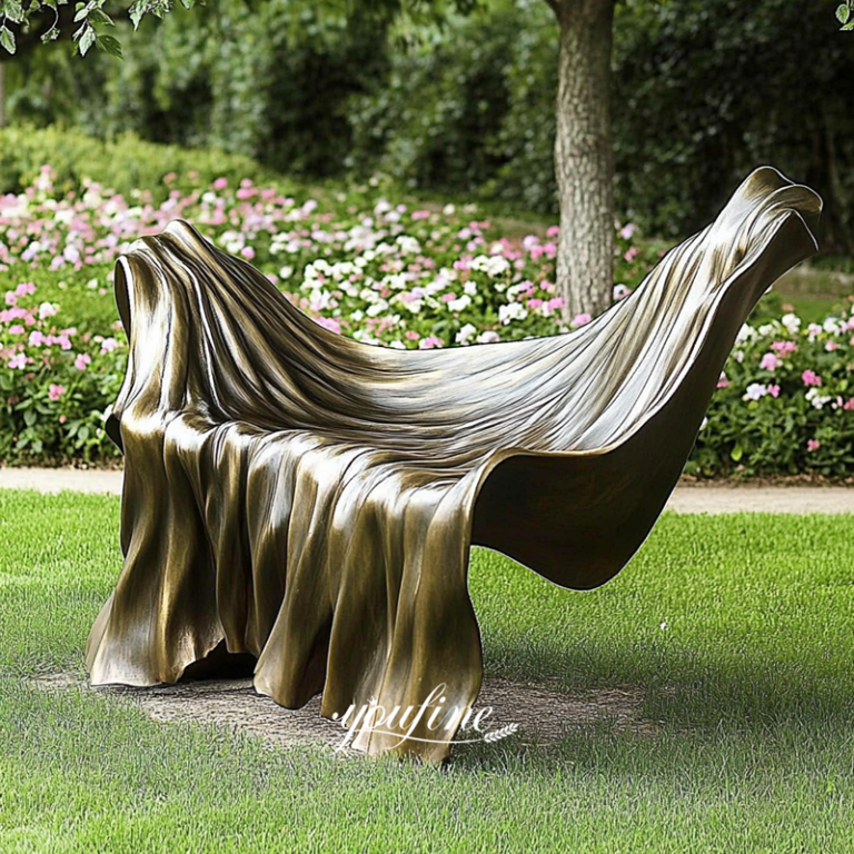 Abstract Art Bronze Bench Sculpture