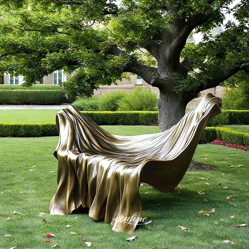 Abstract Art Bronze Bench Sculpture for garden