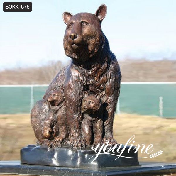Bronze Bear Family Statue Mother and Kids for Sale BOKK-676 (2)