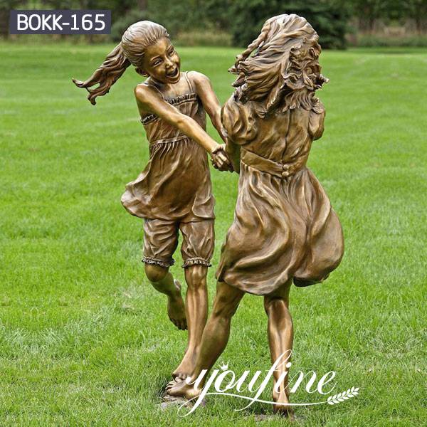 Friendship Custom Bronze girls Statue Childhood for Sale BOKK-165 (1)