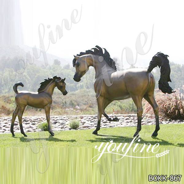 Outdoor Decoration Bronze Mare and Foal Statue for Sale BOKK-867 (3)