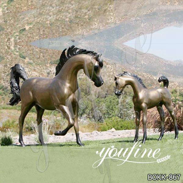 Outdoor Decoration Bronze Mare and Foal Statue for Sale BOKK-867 (3)