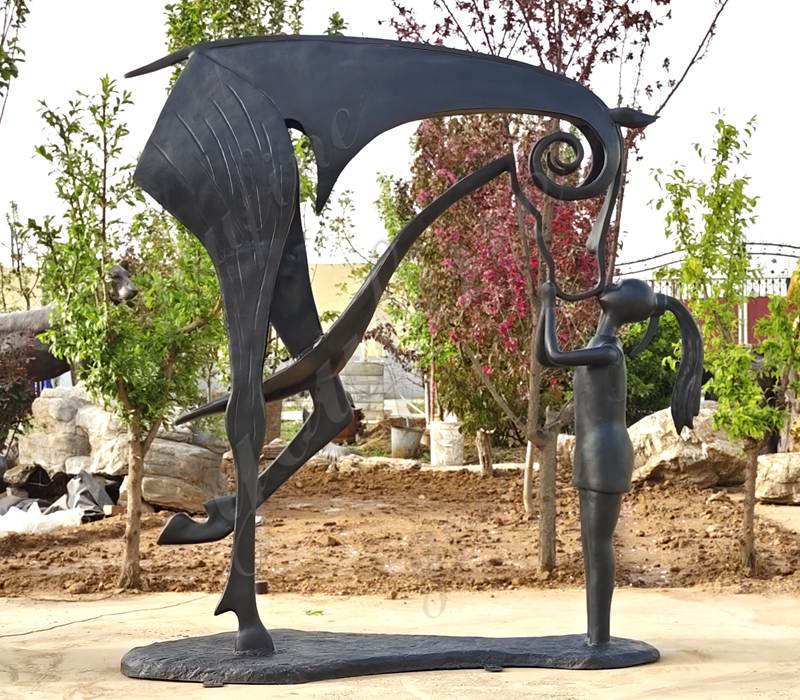 Bronze Decorative Horse Statues Emmanuel Kieffer Kiss Sculpture Art Wholesale BOK1-303 - Bronze Horse Statues - 6