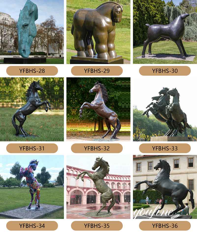 Outdoor Antique Bronze Running Horse Statue Sqaure Decor on Sale BOK1-009 - Bronze Horse Statues - 4