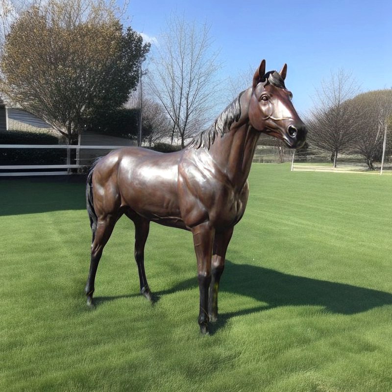 Bronze Life-size Horse Lawn Statue Outdoor Garden Decor for Sale BOK1-186 - Bronze Horse Statues - 2