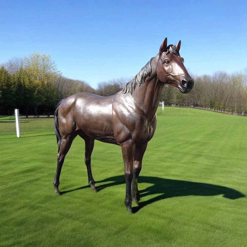 Bronze Life-size Horse Lawn Statue Outdoor Garden Decor for Sale BOK1-186 - Bronze Horse Statues - 3