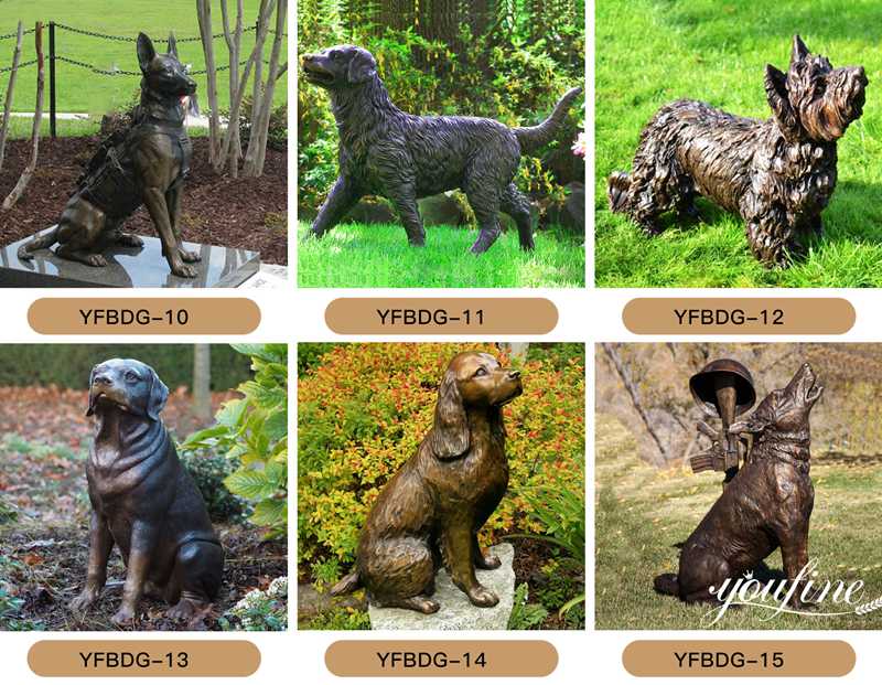 Life-Size Bronze Bulldog Statue Home Yard Art Decor for Sale BOKK-308 - Bronze Dog Sculpture - 5