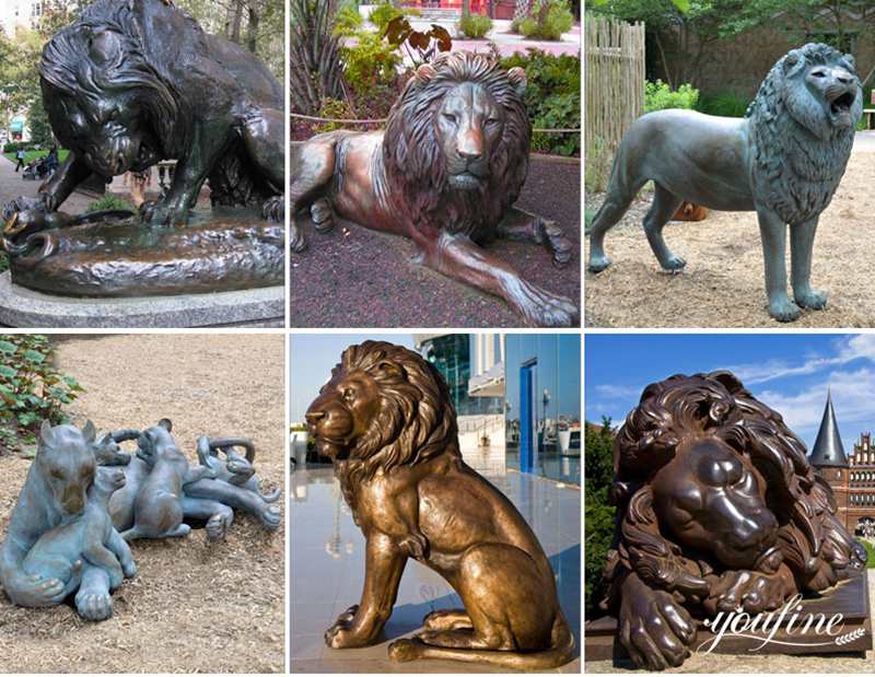 Outdoor Bronze Lion Statues Scenic Area Art Decor for Sale BOKK-680 - Bronze Lion Statues - 4