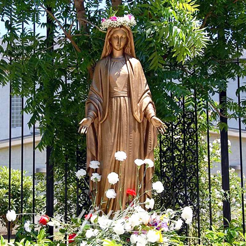 Bronze Virgin Mary Statue Catholic Church Decor Factory Supply BOKK-637 - Bronze Mary Statue - 1