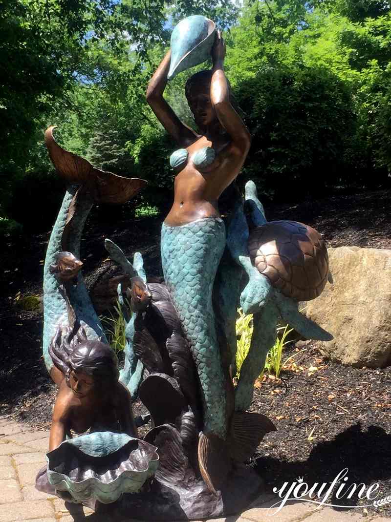 Life-Size Bronze Mermaid Statue Park Beach Decor for Sale BOKK-794 - Bronze Mermaid Sculpture - 2