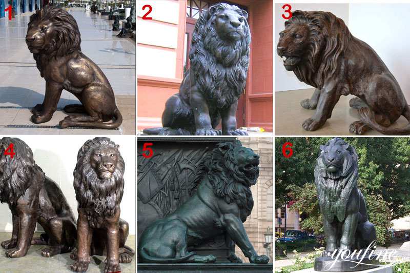 Outdoor Bronze Lion Statues Scenic Area Art Decor for Sale BOKK-680 - Bronze Lion Statues - 5