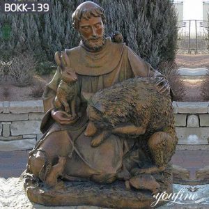 Bronze St Francis Statue Garden Church Decor for Sale BOKK-139