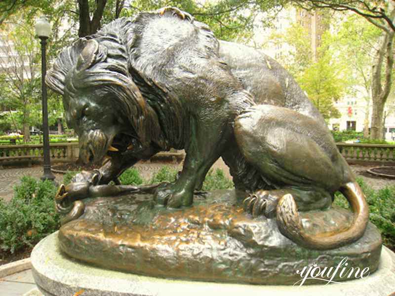 Lion Crushing a Serpent Animal Garden Statues for Sale BOKK-258 - Bronze Lion Statues - 4