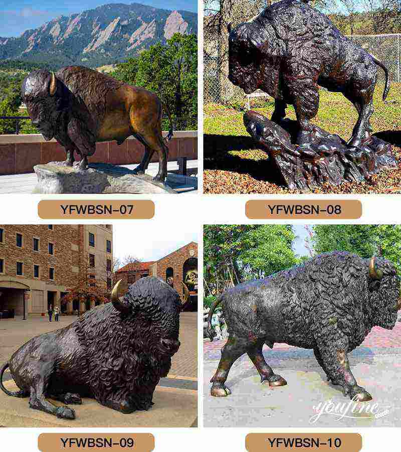 Customized Bronze Bison Sculpture Garden Square Decor Supplier BOKK-356 - Bronze Buffalo Statue - 3