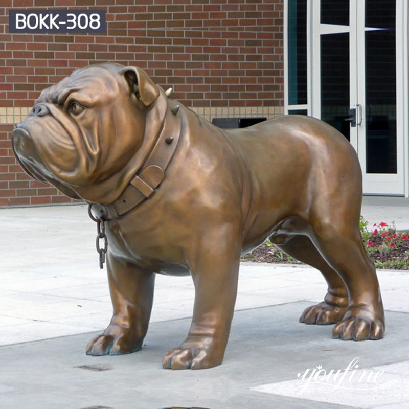 Life-Size Bronze Bulldog Statue Home Yard Art Decor for Sale BOKK-308 - Bronze Dog Sculpture - 1