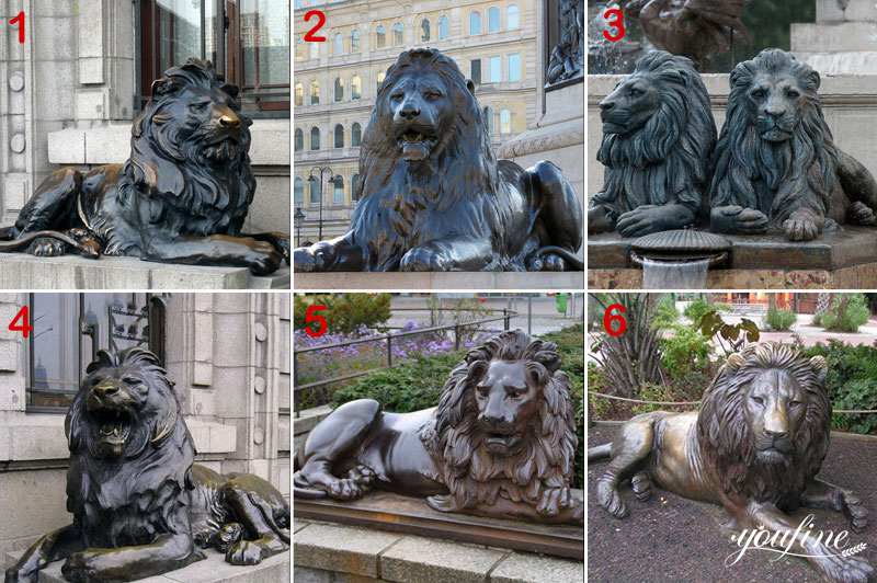 Life-Size Outdoor Bronze Lion Statues Garden Decor for Sale BOKK-256 - Bronze Lion Statues - 4