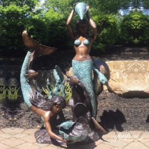Life-Size Bronze Mermaid Statue Park Beach Decor for Sale BOKK-794