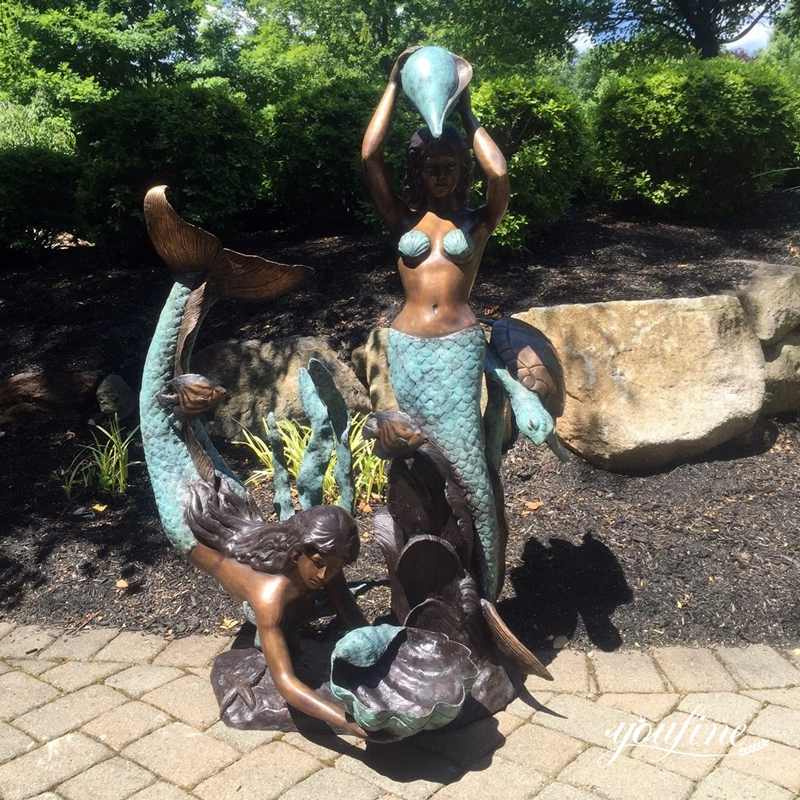 Life-Size Bronze Mermaid Statue Park Beach Decor for Sale BOKK-794 - Bronze Mermaid Sculpture - 3