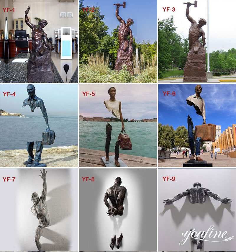 Life Size Bronze Bruno Catalano Sculpture Tourist Attraction Decor for Sale BOKK-65 - Bronze Figure Sculpture - 5