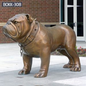 Life-Size Bronze Bulldog Statue Home Yard Art Decor for Sale BOKK-308