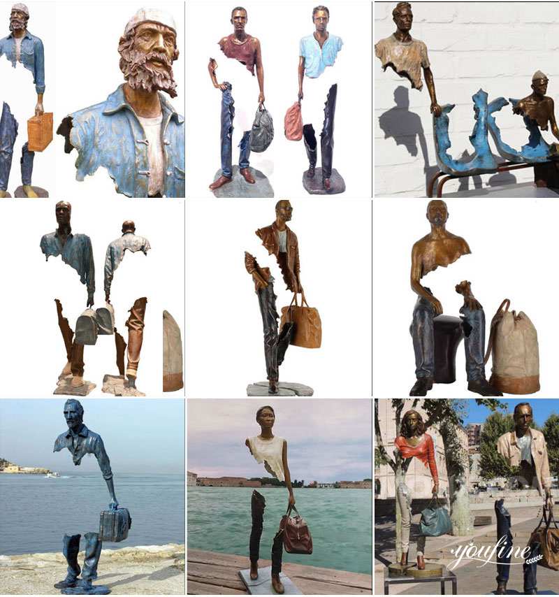 Life Size Bronze Bruno Catalano Sculpture Tourist Attraction Decor for Sale BOKK-65 - Bronze Figure Sculpture - 4