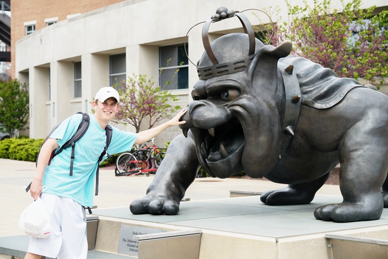 Custom Bronze JMU Duke Dog Statue Square School Decor for Sale BOKK-313 - Bronze Dog Sculpture - 6