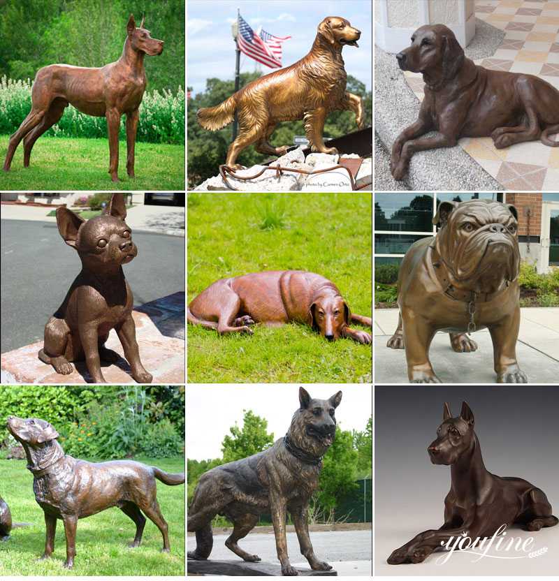 Life-Size Bronze Bulldog Statue Home Yard Art Decor for Sale BOKK-308 - Bronze Dog Sculpture - 2