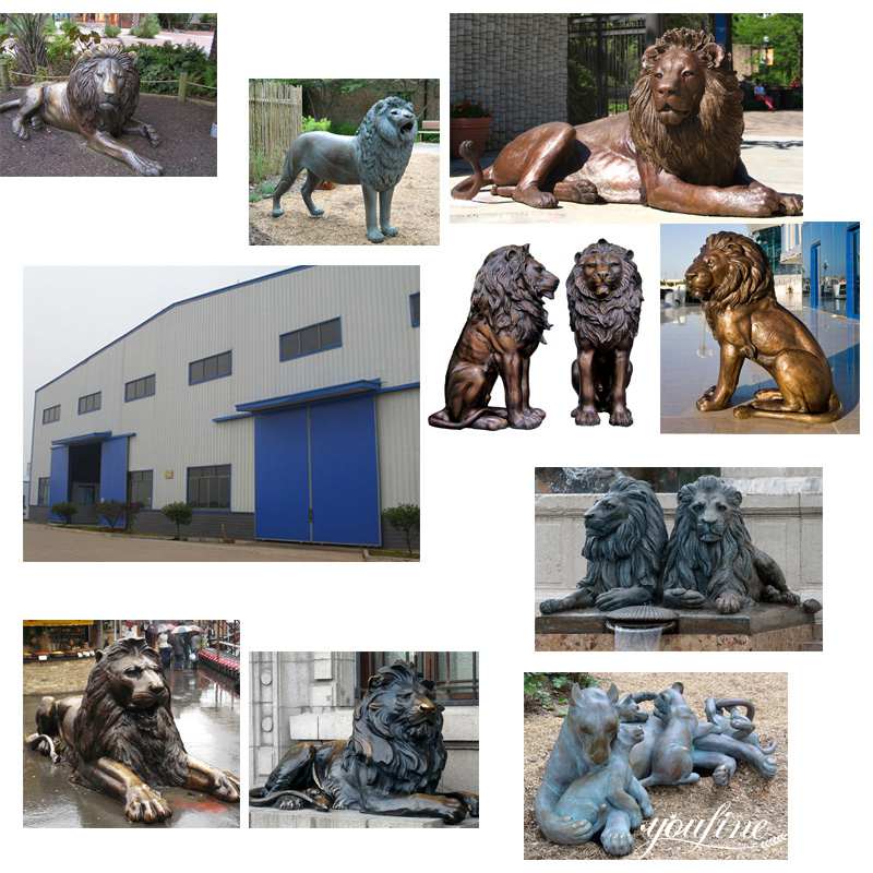 Life-Size Outdoor Bronze Lion Statues Garden Decor for Sale BOKK-256 - Bronze Lion Statues - 3